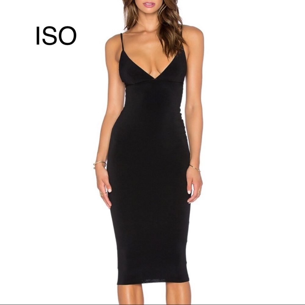 Nookie x Revolve Ti Amo Black Shift Midi Dress